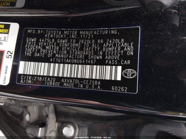2022 TOYOTA CAMRY SE 9