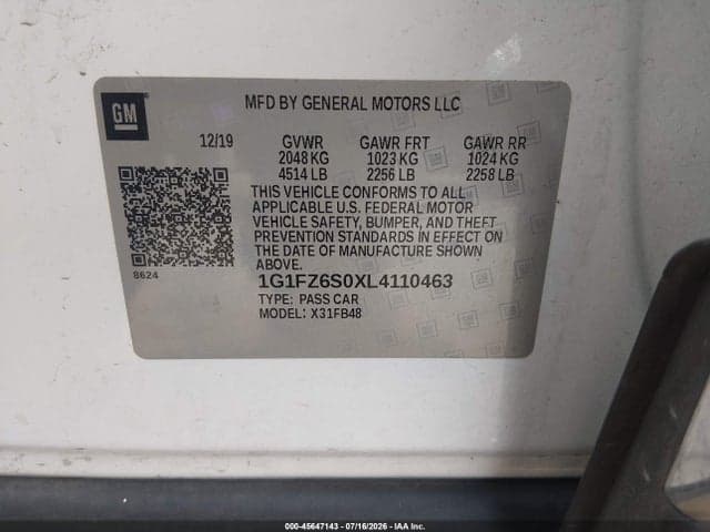 2020 CHEVROLET BOLT EV FWD PREMIER 9