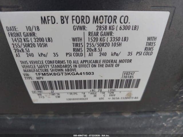 2019 FORD EXPLORER SPORT 9