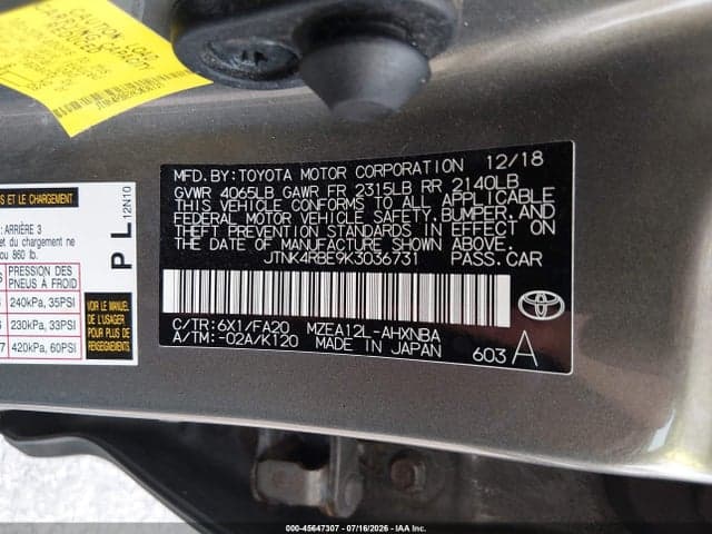 2019 TOYOTA COROLLA SE 9