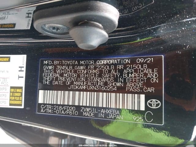 2022 TOYOTA PRIUS LE 9