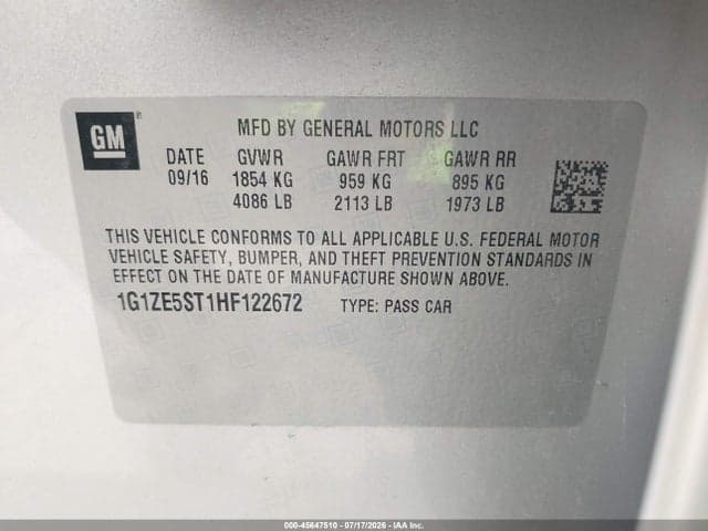 2017 CHEVROLET MALIBU 1LT 9