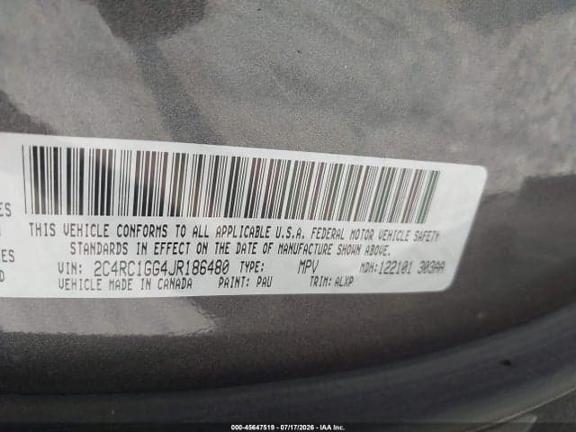 2018 CHRYSLER PACIFICA LIMITED 9