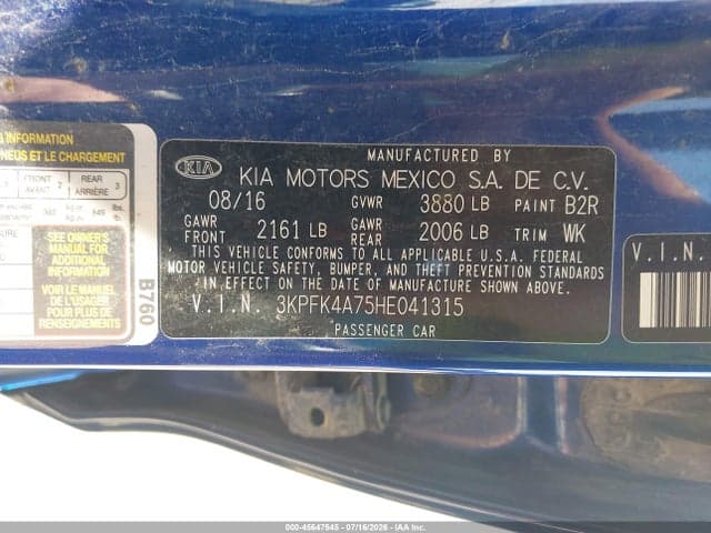 2017 KIA FORTE LX 9