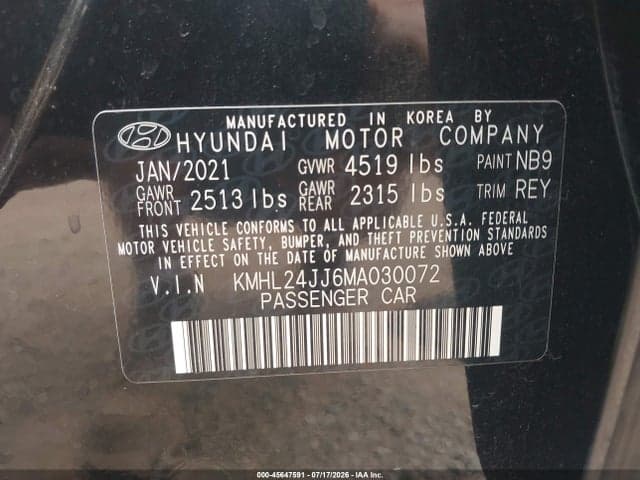 2021 HYUNDAI SONATA BLUE 9