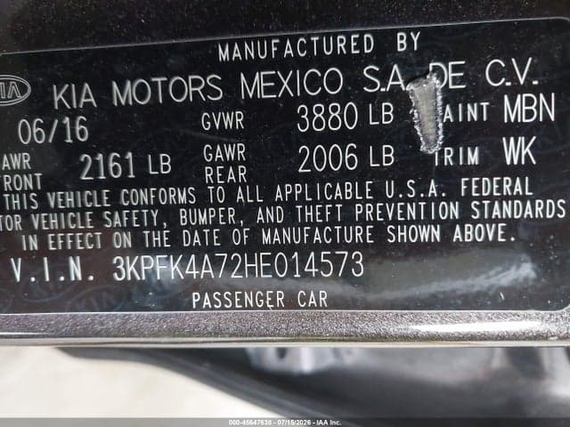 2017 KIA FORTE LX 9