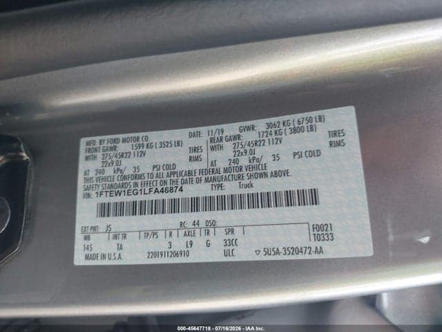 2020 FORD F-150 LIMITED 9