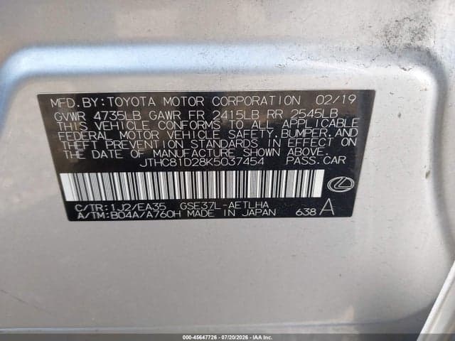 2019 LEXUS IS 300 9