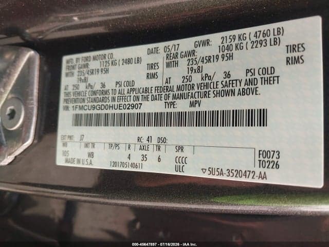 2017 FORD ESCAPE SE 9
