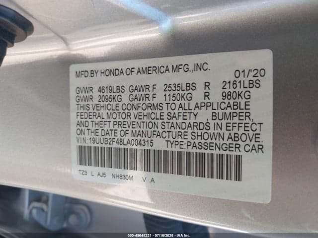 2020 ACURA TLX TECH PACKAGE 9