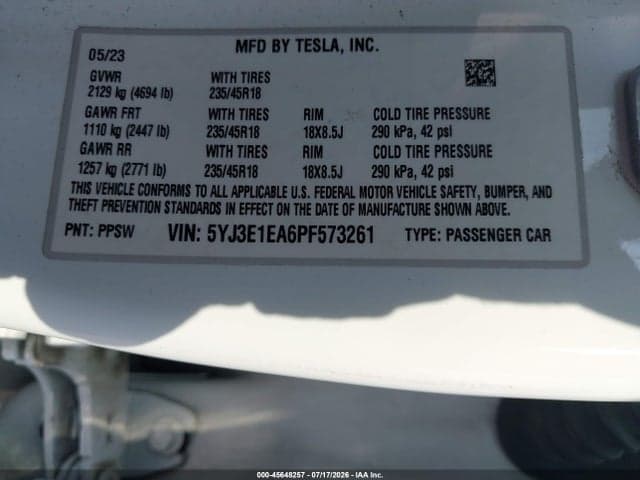 2023 TESLA MODEL 3 REAR-WHEEL DRIVE 9