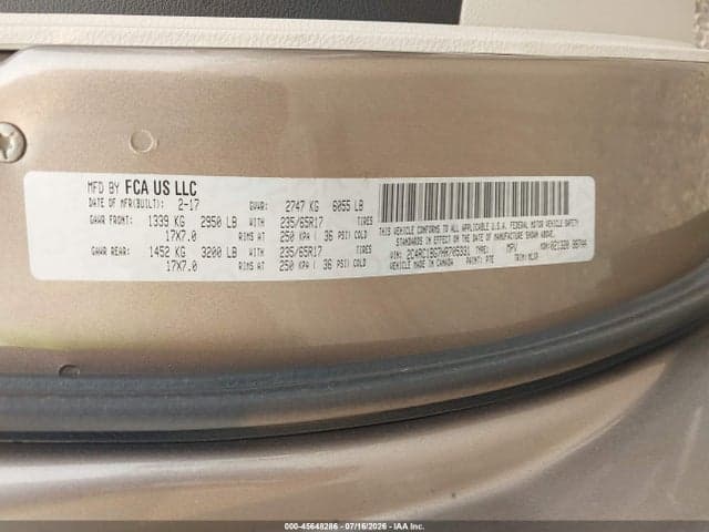 2017 CHRYSLER PACIFICA TOURING-L 9