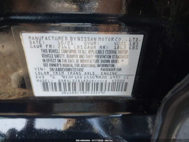 2021 NISSAN SENTRA SV XTRONIC CVT 9