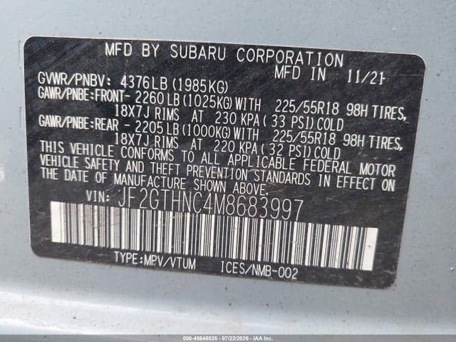 2021 SUBARU CROSSTREK LIMITED 9