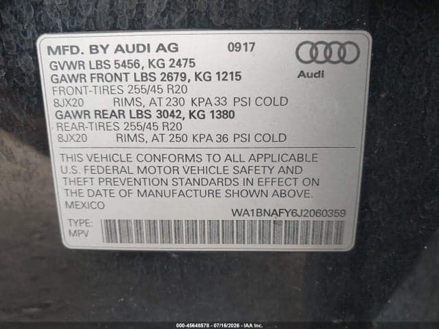2018 AUDI Q5 2.0T PREMIUM 9