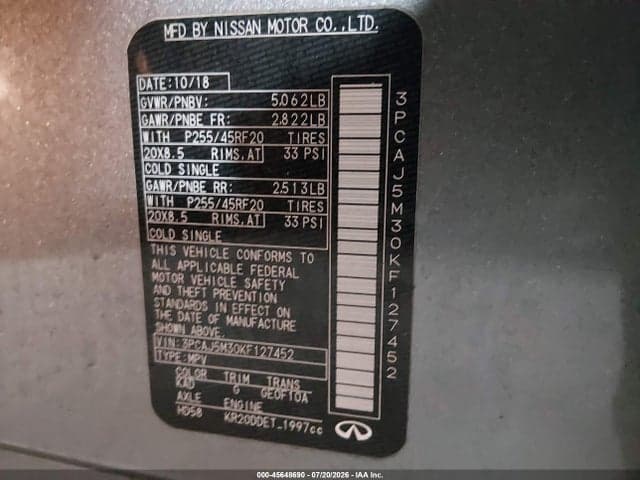 2019 INFINITI QX50 ESSENTIAL 9