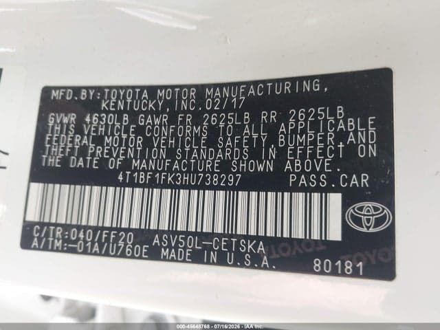 2017 TOYOTA CAMRY SE 9