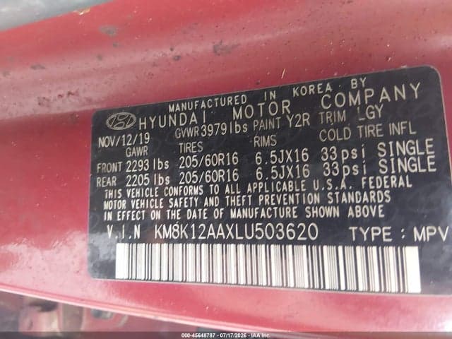 2020 HYUNDAI KONA SE 9
