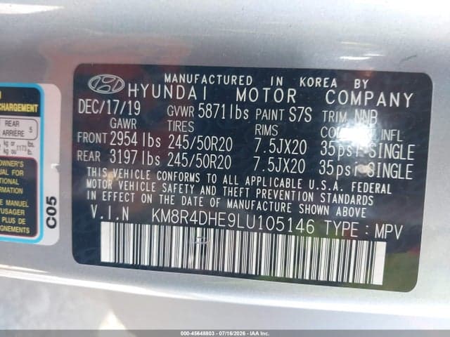 2020 HYUNDAI PALISADE SEL 9