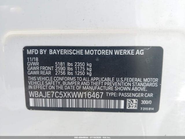 2019 BMW 540I XDRIVE 9
