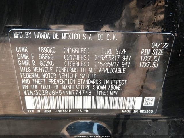 2022 HONDA HR-V AWD EX 9