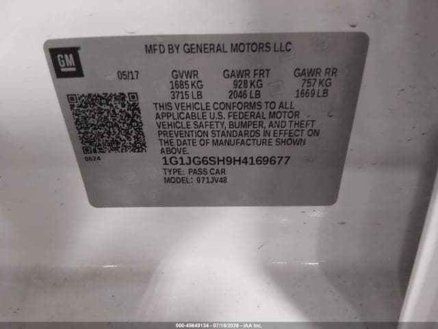 2017 CHEVROLET SONIC LT AUTO 9