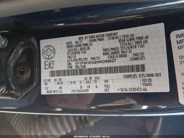 2017 FORD F-150 LARIAT 9