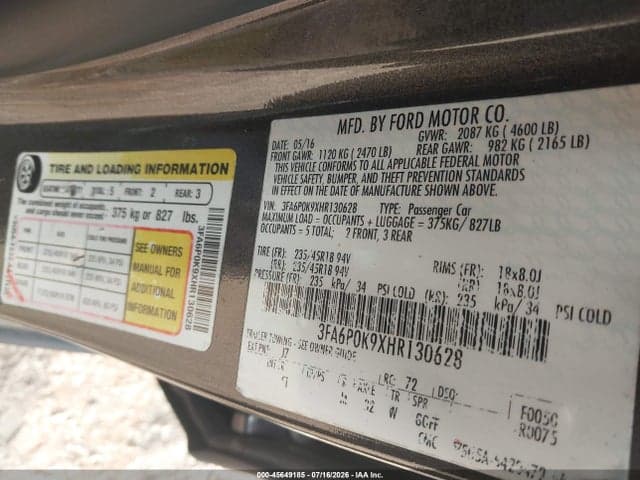 2017 FORD FUSION TITANIUM 9