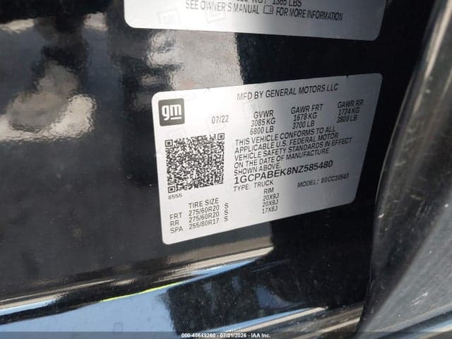 2022 CHEVROLET SILVERADO 1500 2WD SHORT BED CUSTOM 9
