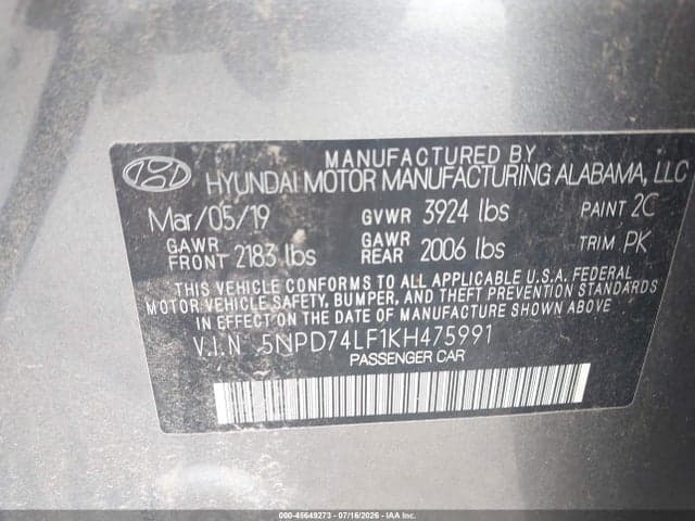 2019 HYUNDAI ELANTRA SE 9
