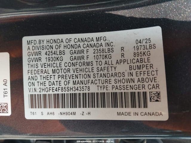 2025 HONDA CIVIC HYBRID SPORT/SPORT TOURING 9