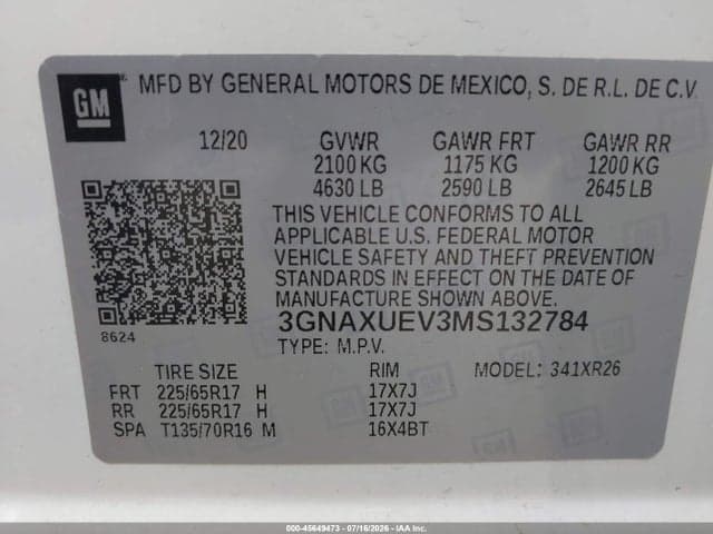 2021 CHEVROLET EQUINOX AWD LT 9