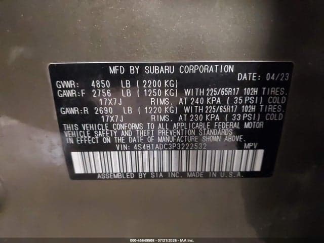 2023 SUBARU OUTBACK PREMIUM 9