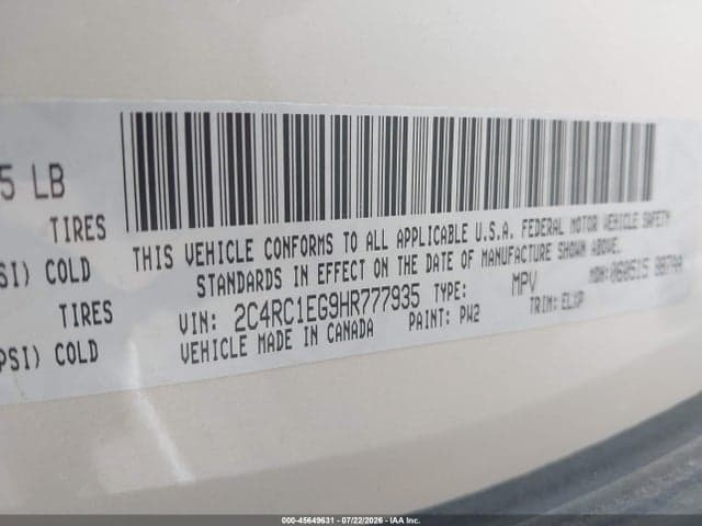 2017 CHRYSLER PACIFICA TOURING-L PLUS 9
