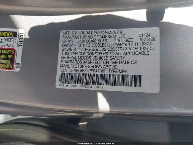 2024 HONDA ODYSSEY TOURING 9