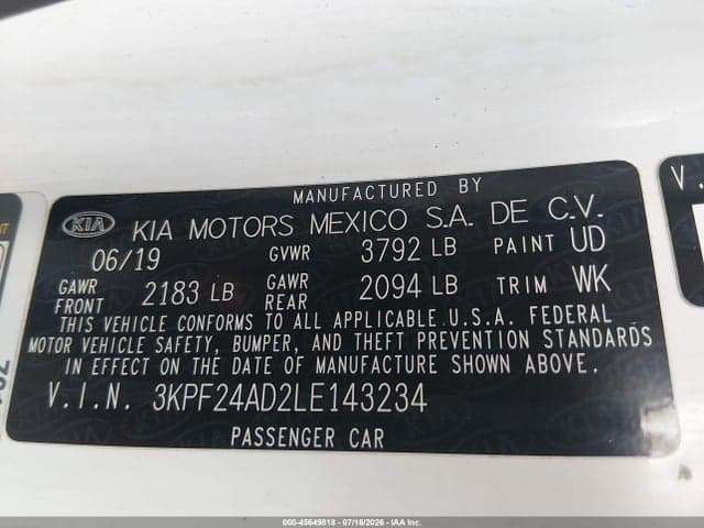 2020 KIA FORTE LXS 9