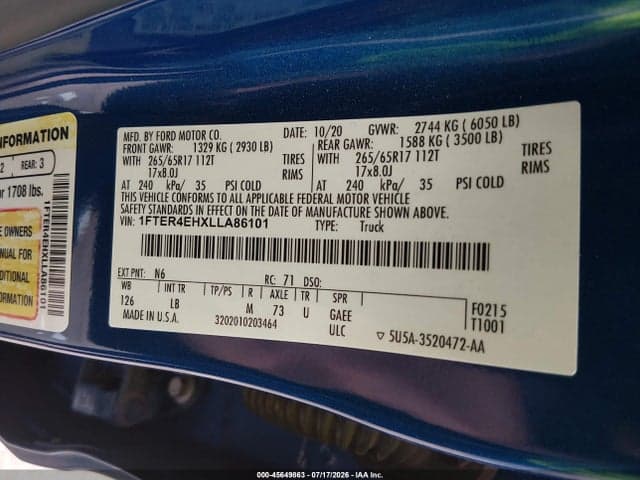 2020 FORD RANGER XLT 9