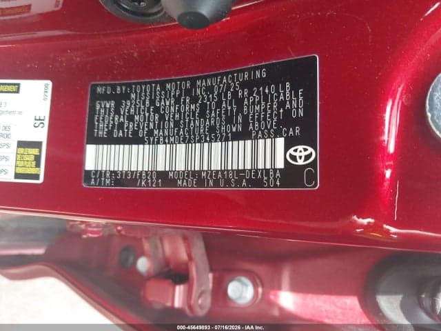 2025 TOYOTA COROLLA LE 9