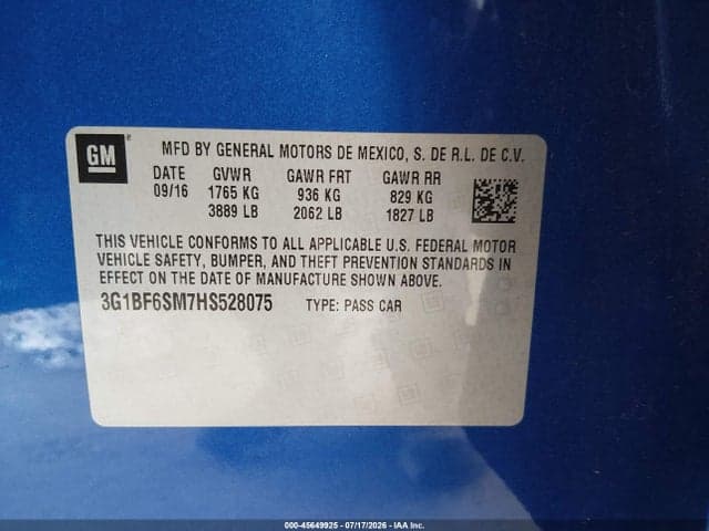 2017 CHEVROLET CRUZE PREMIER AUTO 9