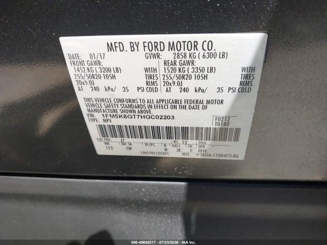 2017 FORD EXPLORER SPORT 9