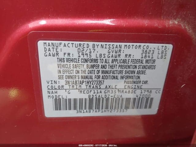 2017 NISSAN SENTRA SV 9