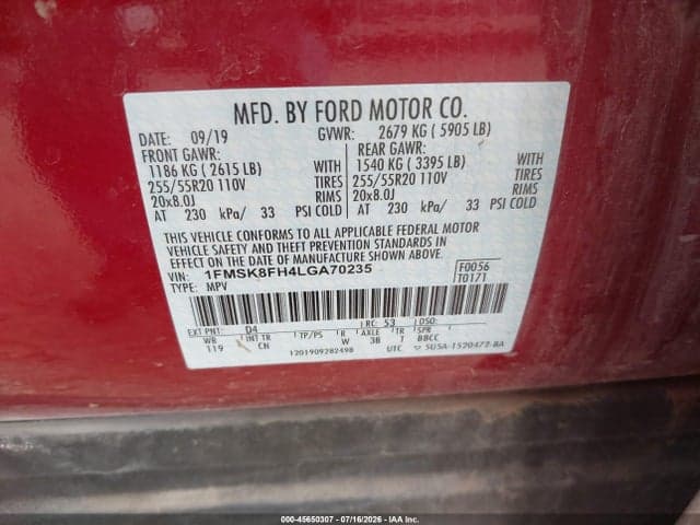 2020 FORD EXPLORER LIMITED 9