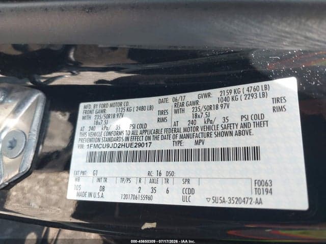 2017 FORD ESCAPE TITANIUM 9