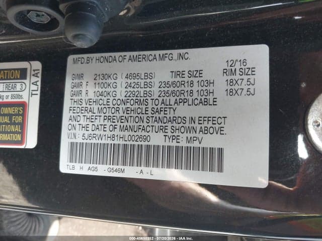 2017 HONDA CR-V 9