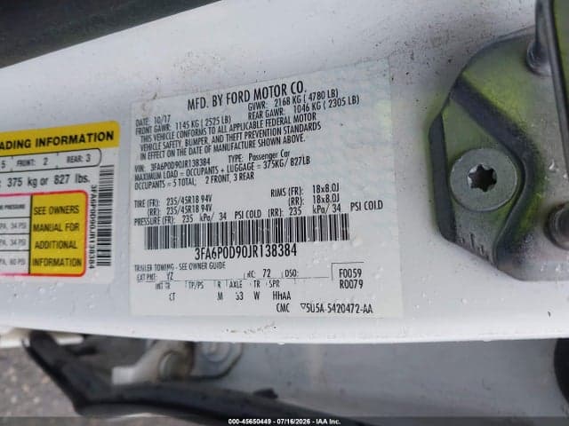 2018 FORD FUSION TITANIUM 9