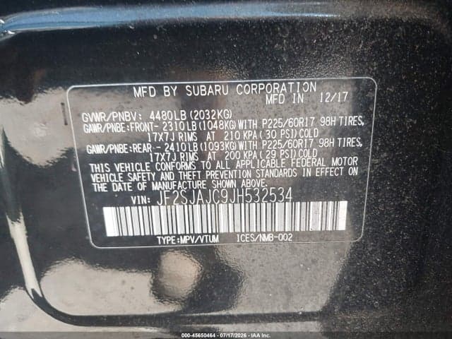 2018 SUBARU FORESTER 2.5I LIMITED 9