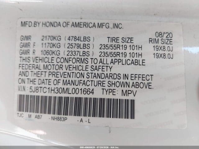 2021 ACURA RDX STANDARD 9