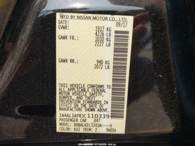 2018 NISSAN ALTIMA 2.5 SR 9