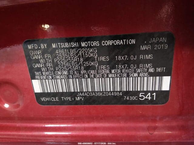 2019 MITSUBISHI OUTLANDER SE 9