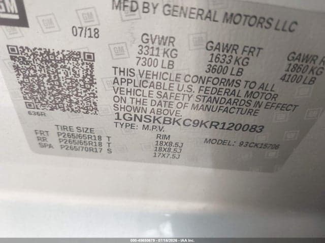 2019 CHEVROLET TAHOE LT 9